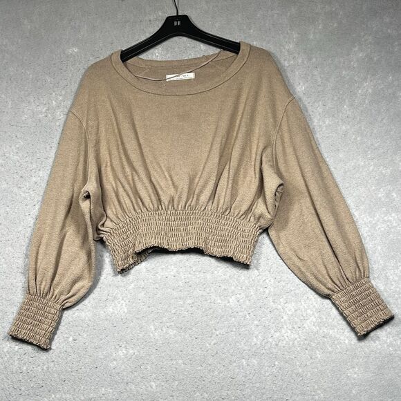We the Free People Blouse Womens Size XS Brown Run to You Tee Long Sleeve - Picture 1 of 9